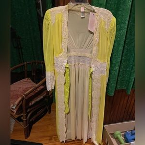 NWT We are hah neon yellow duster- size m